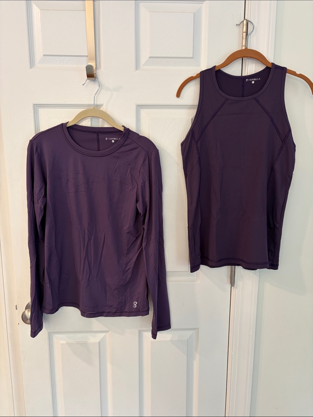 Sofibella Purple Long Sleeve Tennis Tee with Matching Tank 🎾